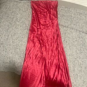 Elegant Hot Pink Strapless Dress